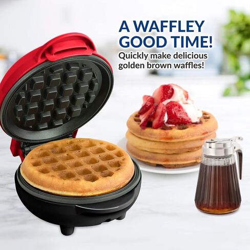 Nostalgia MyMini Personal Electric Waffle Maker, 5-Inch Cooking Surface, Waffle Iron for Hash Browns, French Toast, Grilled Cheese, Quesadilla, Brownies, Cookies, Aqua in Kuwait
