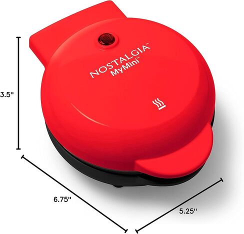 Nostalgia MyMini Personal Electric Waffle Maker, 5-Inch Cooking Surface, Waffle Iron for Hash Browns, French Toast, Grilled Cheese, Quesadilla, Brownies, Cookies, Aqua in Kuwait