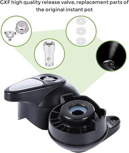 Steam Release Handle Steam Valve for Instant Pot Duo Nova, Duo Gourmet 6 qt, DUO CRISP AF 8, Ultra 3, 6, 8 qt, Viva 6 Quart, Pressure Cooker Valve Replacement Part Accessories in Saudi Arabia