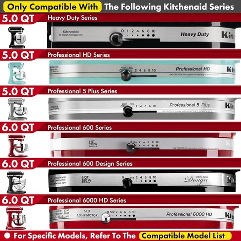 خطاف العجين الحلزوني من الفولاذ المقاوم للصدأ QAP يناسب رأس إمالة KitchenAid 4.5 5QT in Kuwait