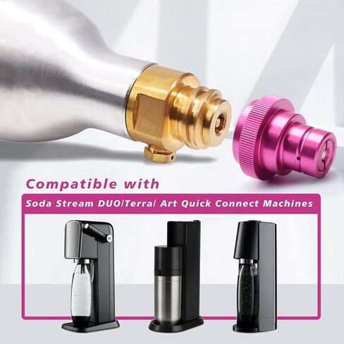 CO2 Quick Adapter Upgraded for Soda Water Bubbler Compatible with DUO/Terra/Art, Soda Maker Valve Refill Accessories for Quick Connecting Universal CO2 Cylinder with TR21-4 Male Thread, purple in Kuwait