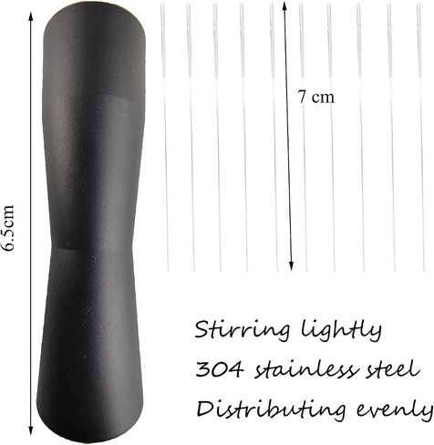 Espresso Distribution Tool, Hand Tampers Stirring WDT Tool, Needle Type Distributor, Made of 304 Stainless Steel(Black) in Saudi Arabia