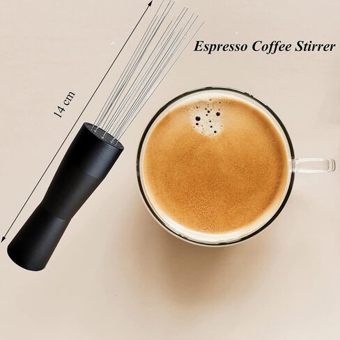 Espresso Distribution Tool, Hand Tampers Stirring WDT Tool, Needle Type Distributor, Made of 304 Stainless Steel(Black) in Saudi Arabia