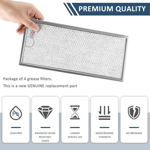 2 Pack Microwave Grease Filter Compatible with Whirlpool and GE Microwaves | WB06X10596 Microwave Oven Grease Filter Approx 13" x 6" by AMI PARTS in Kuwait