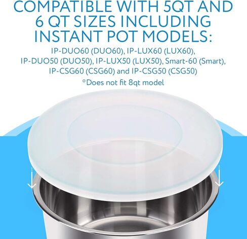IMPRESA Compatible 6 Qt Silicone Lid for Instant Pot - 5 and 6 Quart Inner Pot Cover for Instapot - Insta Pot Cooker Accessories for IP DUO60 and Many More Models in Saudi Arabia