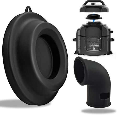 Lid Stand Silicone Lid Holder Accessories and Steam Release Diverter Set, 2 in 1 Kitchen Accessory Compatible with Ninja Foodi Pressure Cooker and Air Fryer 5 Qt, 6.5 Qt and 8 Quart (Black) in Saudi Arabia