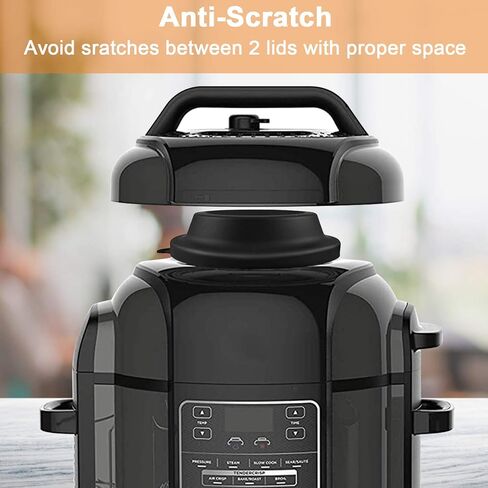 Lid Stand Silicone Lid Holder Accessories and Steam Release Diverter Set, 2 in 1 Kitchen Accessory Compatible with Ninja Foodi Pressure Cooker and Air Fryer 5 Qt, 6.5 Qt and 8 Quart (Black) in Saudi Arabia
