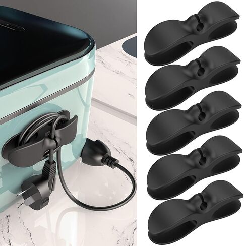 Cord Organizer for Appliances, 5 Pack Upgraded Cord Holder Cord Winder Stick Firmly on Kitchen Mixer, Blender, Coffee Maker, Pressure Cooker, Air Fryer and Small Appliances(Black) in Kuwait