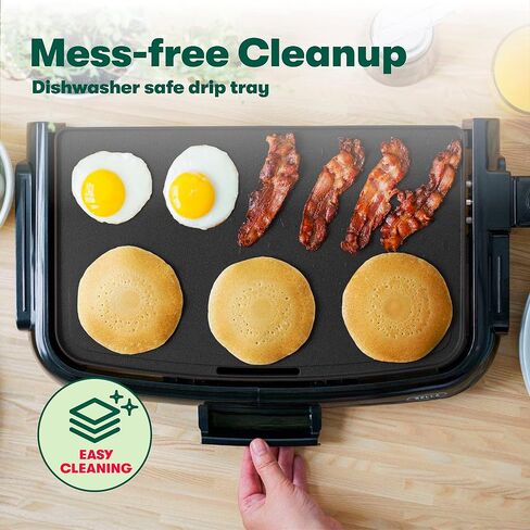 BELLA Griddle Ceramic Copper TI, Healthy-Eco Non-stick Coating, Hassle-Free Clean Up, Large Submersible Cooking Surface, 10" x 16", Copper/Black in Saudi Arabia