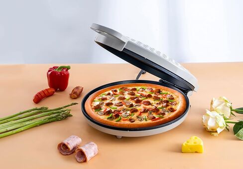 Courant Pizza Maker 12-inch Pizzas Machine, Newly improved Cool-touch Handle Non-Stick plates Pizza oven & Calzone Maker, Electric Countertop Oven for Home or School, 12" Indoor Grill/Griddle, Gray in Kuwait