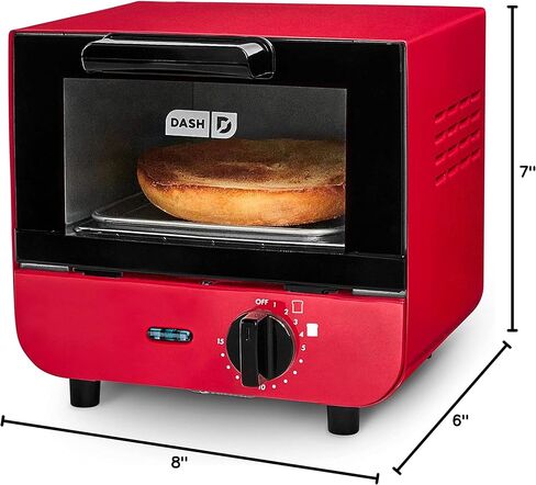 DASH Mini Toaster Oven Cooker for Bread, Bagels, Cookies, Pizza, Paninis & More with Baking Tray, Rack, Auto Shut Off Feature - Aqua in Saudi Arabia