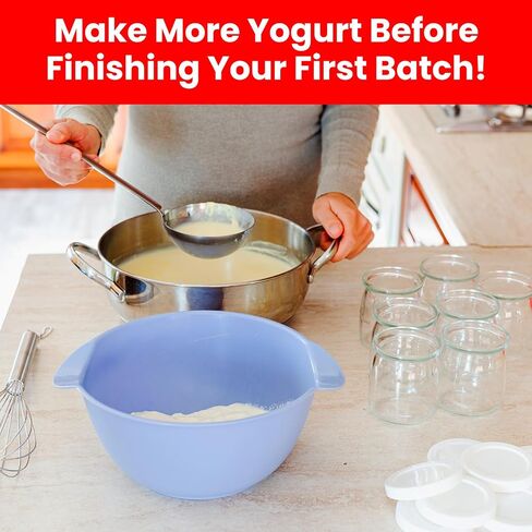 Ultimate Yogurt Jars - Make More Delicious Yogurt! 8 Count Small Glass Yogurt Containers With Lids - 100% BPA Free, Airtight & Dishwasher Safe! Perfect for Making Yoghurt, Oatmeal, Pudding or Jello in Saudi Arabia