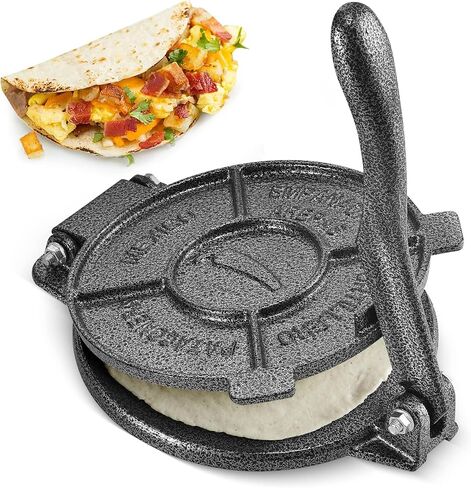 ARC 8-Inch Cast Iron Tortilla Press with 100 Parchment Papers | Rust-Proof Coating & Heavy Duty, Perfect for Homemade Tortillas, Rotis, Quesadillas & Empanadas in Kuwait