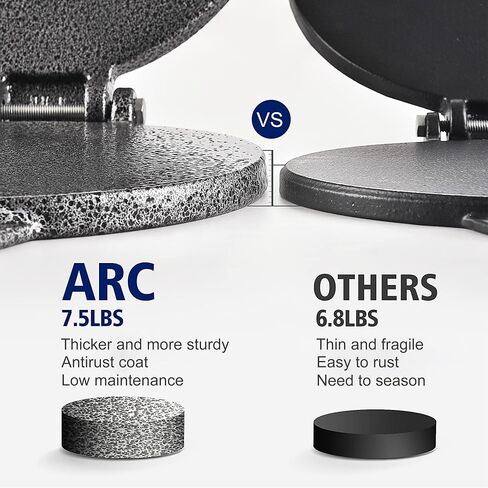 ARC 8-Inch Cast Iron Tortilla Press with 100 Parchment Papers | Rust-Proof Coating & Heavy Duty, Perfect for Homemade Tortillas, Rotis, Quesadillas & Empanadas in Kuwait