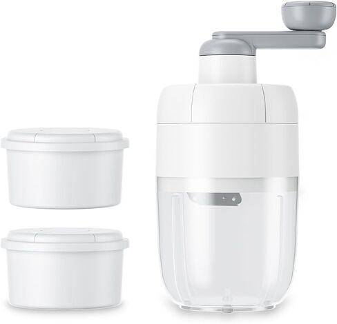 Yanpoake ماكينة حلاقة الثلج اليدوية ماكينة صنع الثلج المخروطية المحمولة كسارة صانع الثلج المكسر مع 2 صينية مكعبات ثلج مجانية للاستخدام المنزلي في الهواء الطلق in Kuwait