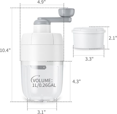 Yanpoake ماكينة حلاقة الثلج اليدوية ماكينة صنع الثلج المخروطية المحمولة كسارة صانع الثلج المكسر مع 2 صينية مكعبات ثلج مجانية للاستخدام المنزلي في الهواء الطلق in Kuwait