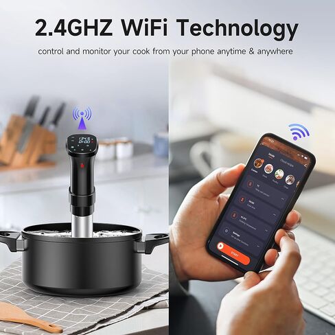 Sous Vide Machines,Joule Sous Vide Cooker 1100W, Wifi Connect App Control with Recipe Ultra-quiet Fast-Heating Immersion Circulator Temperature and Time Digital Display in Saudi Arabia