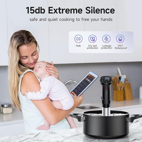 Sous Vide Machines,Joule Sous Vide Cooker 1100W, Wifi Connect App Control with Recipe Ultra-quiet Fast-Heating Immersion Circulator Temperature and Time Digital Display in Saudi Arabia