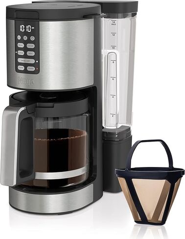 Ninja DCM201BK Programmable XL 14-Cup Coffee Maker PRO, 14-Cup Glass Carafe, Freshness Timer, with Permanent Filter, Black Stainless Steel in Kuwait