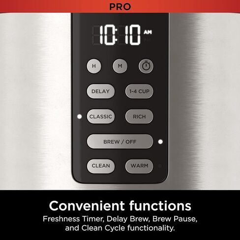 Ninja DCM201BK Programmable XL 14-Cup Coffee Maker PRO, 14-Cup Glass Carafe, Freshness Timer, with Permanent Filter, Black Stainless Steel in Kuwait