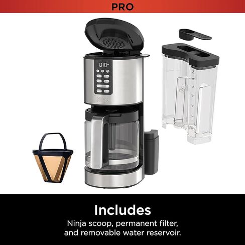 Ninja DCM201BK Programmable XL 14-Cup Coffee Maker PRO, 14-Cup Glass Carafe, Freshness Timer, with Permanent Filter, Black Stainless Steel in Kuwait