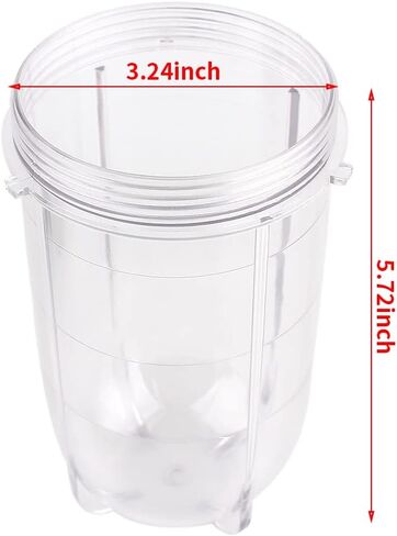 قطع غيار Veterger 16 أوقية أكواب مرطبان، متوافق مع عصارة الخلاط السحري الأصلي MB1001 250W (2 حزمة) in Saudi Arabia