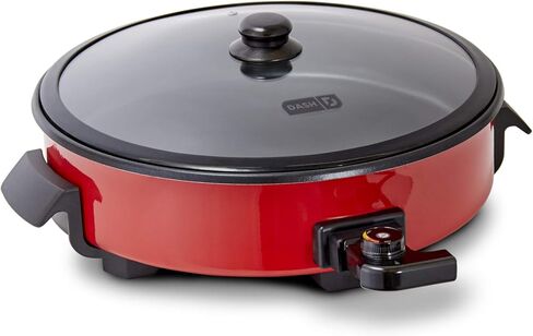 Dash Family Size Electric Skillet with 14 inch Nonstick Surface + Recipe Book for Pizza, Burgers, Cookies, Fajitas, Breakfast & More, 20 Cup Capacity, 1400-Watt - Aqua in Saudi Arabia