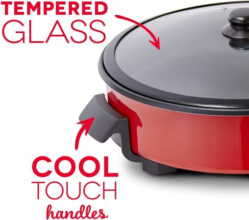 Dash Family Size Electric Skillet with 14 inch Nonstick Surface + Recipe Book for Pizza, Burgers, Cookies, Fajitas, Breakfast & More, 20 Cup Capacity, 1400-Watt - Aqua in Saudi Arabia