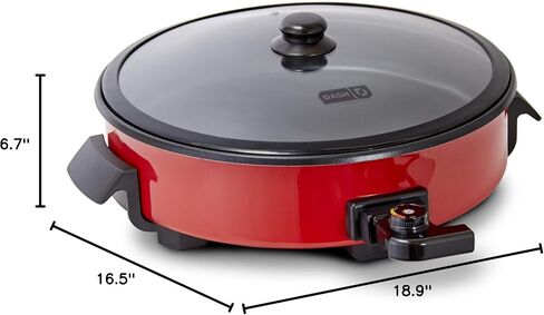 Dash Family Size Electric Skillet with 14 inch Nonstick Surface + Recipe Book for Pizza, Burgers, Cookies, Fajitas, Breakfast & More, 20 Cup Capacity, 1400-Watt - Aqua in Saudi Arabia