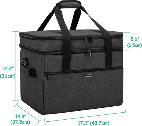 حقيبة طباخ بطيء من يارو متوافقة مع وعاء الفخار وهاملتون بيتش بسعة 6-8 لتر، طباخ بيضاوي بطيء، حامل سفر للطباخ البطيء مزدوج الطبقات لأجهزة المطبخ وملحقاتها، أسود (حقيبة فقط) in Kuwait