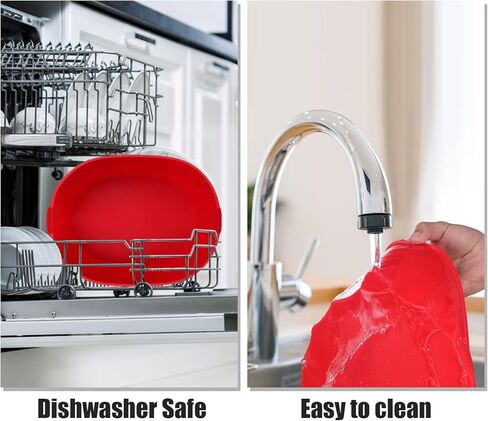 بطانة طباخ بطيء من السيليكون من Meytunsin تناسب وعاء الفخار بسعة 8 لتر، وبطانة وعاء من السيليكون مصنوعة من السيليكون الآمن غذائيًا، آمنة للاستخدام في غسالة الأطباق (أحمر). in Kuwait