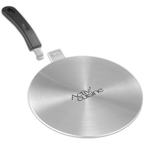 5.5 Inch Heat Diffuser Stainless Steel Induction Adapter Plate Removable Handle Coffee Milk Cookware Induction Hob Heat Cooking Diffuser for Electric Stove