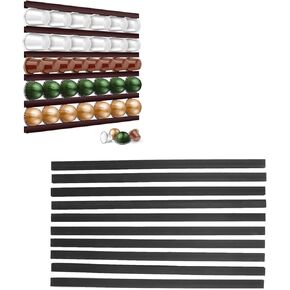 Coffee Pod Holder, Self-Adhesive Wall Mount Coffee Pod Stands, K Cup Holder Stick Coffee Pod Holder, Coffee Pod Storage for Coffee Shop Desktop Office and Kitchen[Black]