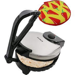 10inch Roti Maker by StarBlue with FREE Roti Warmer - The automatic Stainless Steel Non-Stick Electric machine to make Indian style Chapati, Tortilla, Roti AC 110V 50/60Hz 1200W