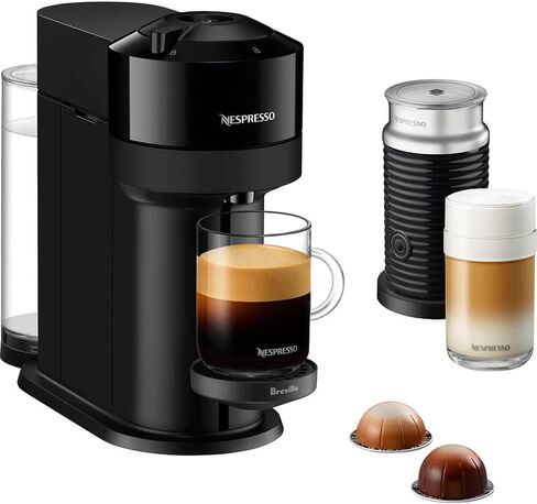 Nespresso BNV550GLB Vertuo Next Espresso Machine with Aeroccino by Breville, Gloss Black in Saudi Arabia