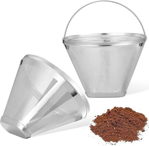 Reusable #4 Cone Coffee Filters for Ninja Dual Brew Pro Coffee Makers,Compatible with Ninja CFP301 CFP201,8-12 Cup Stainless Steel Basket (1*Stainless Steel) in Saudi Arabia
