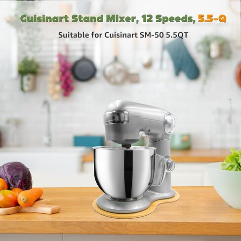 بساط مزلاق من الخيزران متوافق مع خلاط كويزينارت القائم سعة 5.5 كوارت - صندوق تخزين منزلق لسطح المطبخ لخلاط كويزينارت، صينية متحركة in Kuwait