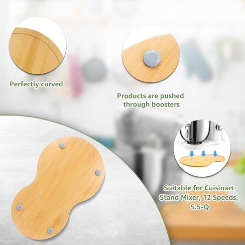 بساط مزلاق من الخيزران متوافق مع خلاط كويزينارت القائم سعة 5.5 كوارت - صندوق تخزين منزلق لسطح المطبخ لخلاط كويزينارت، صينية متحركة in Kuwait