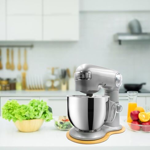 بساط مزلاق من الخيزران متوافق مع خلاط كويزينارت القائم سعة 5.5 كوارت - صندوق تخزين منزلق لسطح المطبخ لخلاط كويزينارت، صينية متحركة in Kuwait