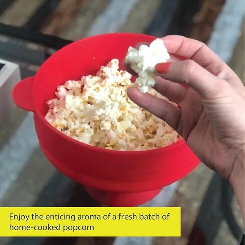 Microwave Popcorn Popper with Lids - Silicone - No Oil or Butter Required - Collapsible Bowls - BPA-Free - Movie Night Supplies - Blue in Kuwait