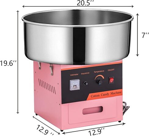Commercial Cotton Candy Machine Electric Cotton Candy Floss Maker - 110V for the Perfect Party Favor for Birthdays, School function, or Social Events.（Blue） (Without wheels, Blue)… in Kuwait