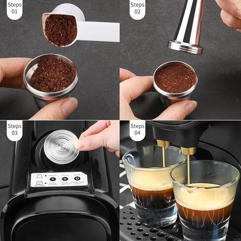 كوب كبسولة القهوة القابل لإعادة الاستخدام من VTOSEN - فلتر كبسولة من الفولاذ المقاوم للصدأ لـ LORLM8012/60/A - فلتر كبسولة القهوة القابل لإعادة الملء - ملحقات ماكينة القهوة - استمتع بالقهوة مع كوب كبسولة القهوة هذا! in Kuwait