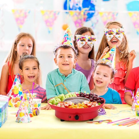 فوندو الشوكولاتة الكهربائية، صانع نافورة الشوكولاتة، صينية تقديم قابلة للإزالة ومجموعة وعاء فوندو الحلوى الكهربائية الفاخرة مع 4 شوك - رائعة لتغميس الوجبات الخفيفة والمارشميلو والخبز في الشوكولاتة والجبن in Kuwait