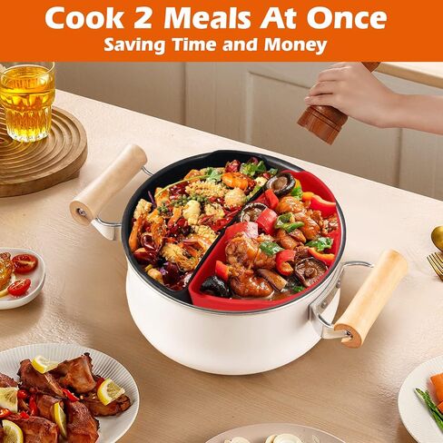 بطانات وعاء الفخار السيليكون تناسب Crockpot & Hamilton Beach 6QT، بطانات طباخ بطيء من السيليكون Biupky، بطانة مقسم بطانة Crockpot، بطانة سيليكون قابلة لإعادة الاستخدام تناسب معظم الطباخ البطيء 6 QT in Saudi Arabia