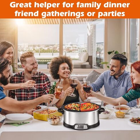 بطانات وعاء الفخار السيليكون تناسب Crockpot & Hamilton Beach 6QT، بطانات طباخ بطيء من السيليكون Biupky، بطانة مقسم بطانة Crockpot، بطانة سيليكون قابلة لإعادة الاستخدام تناسب معظم الطباخ البطيء 6 QT in Saudi Arabia