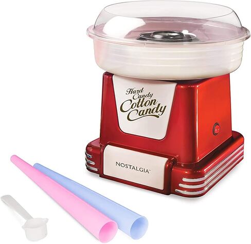 Nostalgia Retro Hard and Sugar Free Countertop Original Cotton Candy Maker, Includes 2 Reusable Cones and Scoop – Aqua in Saudi Arabia