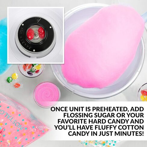 Nostalgia Retro Hard and Sugar Free Countertop Original Cotton Candy Maker, Includes 2 Reusable Cones and Scoop – Aqua in Saudi Arabia