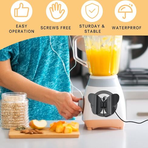 8 قطع منظم الحبل للأجهزة، منظم سلك الفراشة لأجهزة المطبخ يلتصق عليها، حامل سلك ملفوف ملفوف لخلاط الحامل، صانع القهوة، مقلاة الهواء، طنجرة ضغط (أسود + أبيض) in Kuwait