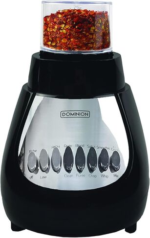 خلاط دومينيون بلند ماكس القوي للعصائر والمخفوقات، مفرمة طعام للصلصة والخضروات، مطحنة للمكسرات والأعشاب، 10 سرعات مع نبض، شفرة حادة متعددة المستويات من الفولاذ المقاوم للصدأ، أسود in Kuwait