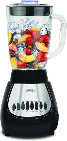 خلاط دومينيون بلند ماكس القوي للعصائر والمخفوقات، مفرمة طعام للصلصة والخضروات، مطحنة للمكسرات والأعشاب، 10 سرعات مع نبض، شفرة حادة متعددة المستويات من الفولاذ المقاوم للصدأ، أسود in Kuwait